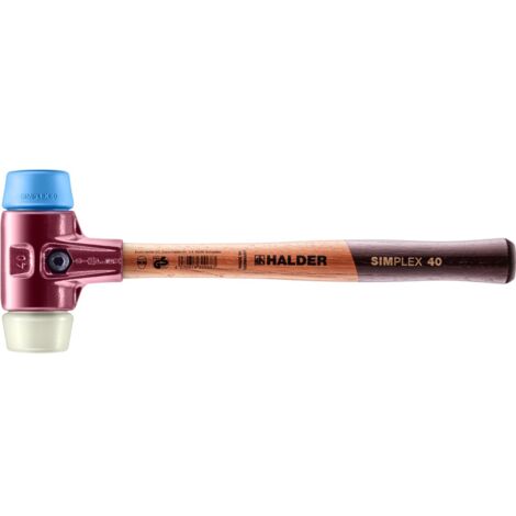 HALDER SIMPLEX TPE-Weichhammer / Nylon mit Tempergussgehäuse und Holzstiel - D=40 mm - 3018.040