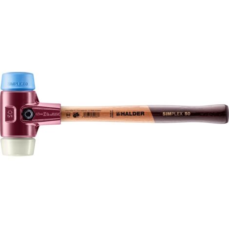HALDER SIMPLEX TPE-Weichhammer / Nylon mit Tempergussgehäuse und Holzstiel - D=50 mm - 3018.050