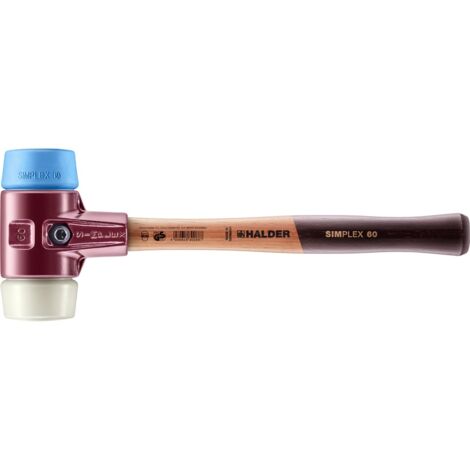 HALDER SIMPLEX TPE-Weichhammer / Nylon mit Tempergussgehäuse und Holzstiel - D=60 mm - 3018.060