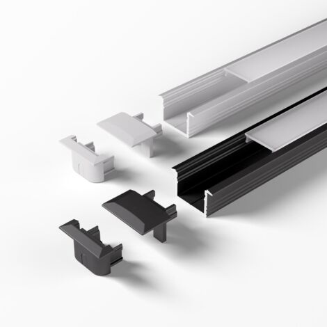 Halemeier ChannelLine C2 Schwarz/Opal L=3000mm  Alu-und Abdeckprofil