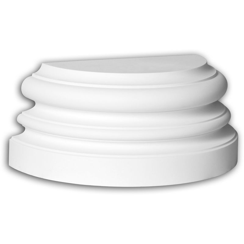 Profhome Decor - Half column base Profhome 447201 Exterior trim Column Facade element Ionic style white