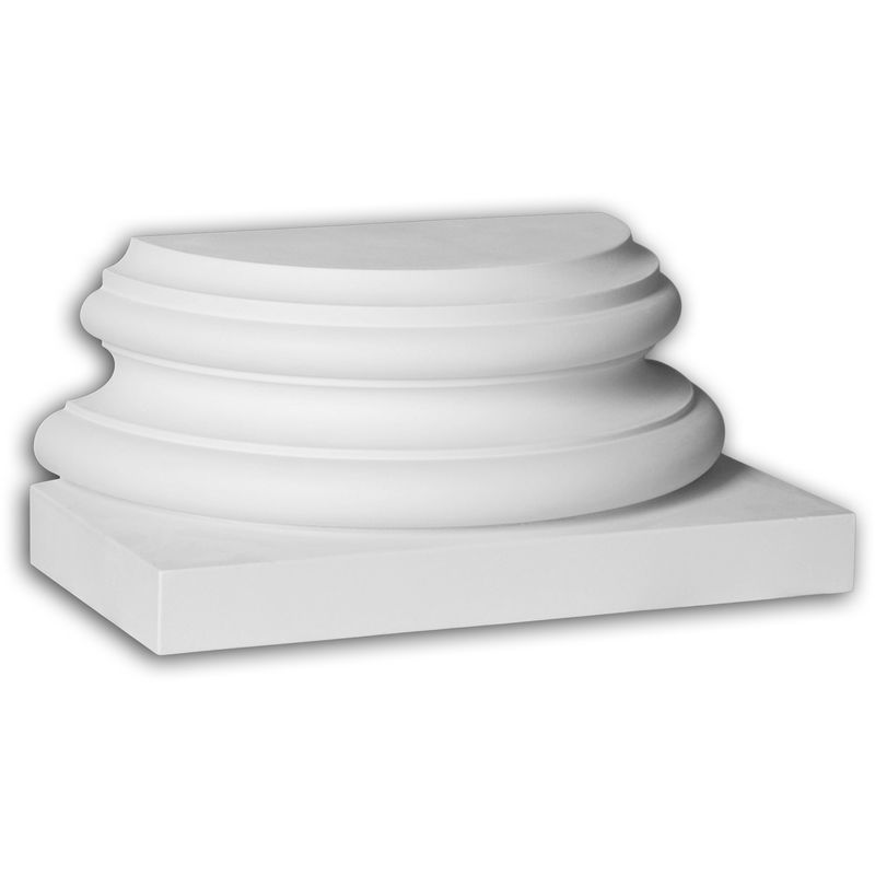 Half column base Profhome 447302 Exterior trim Column Facade element Corinthian style white