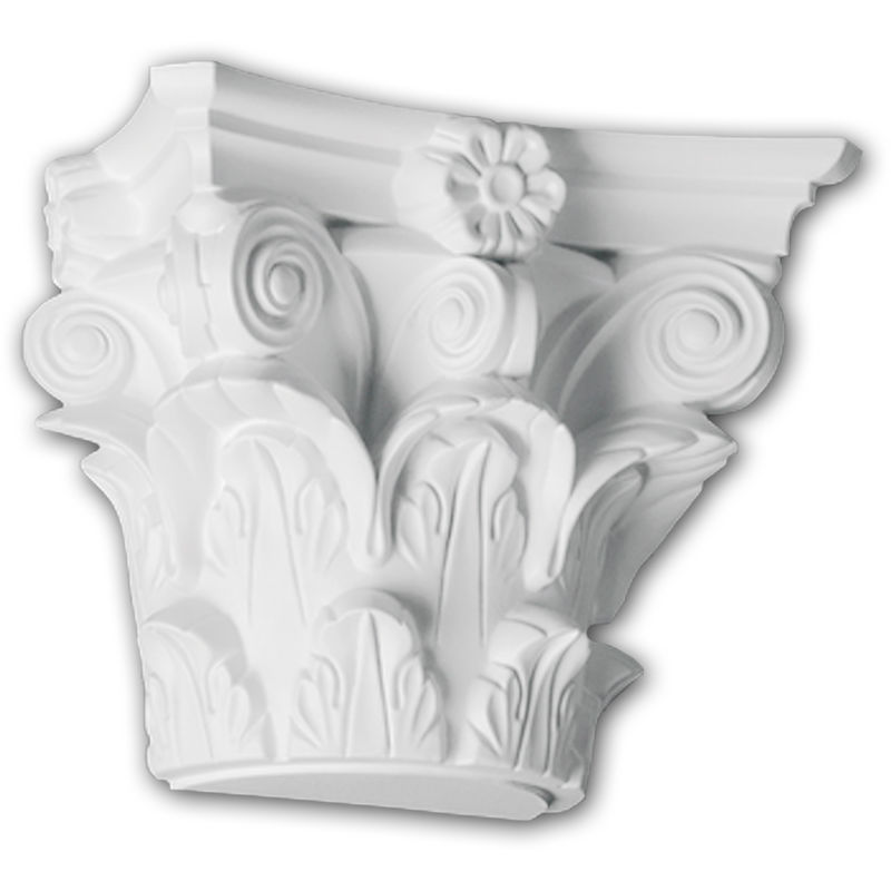 Profhome Decor - Half Column Capital 115010 Profhome Column Decorative Element Corinthian style white - white