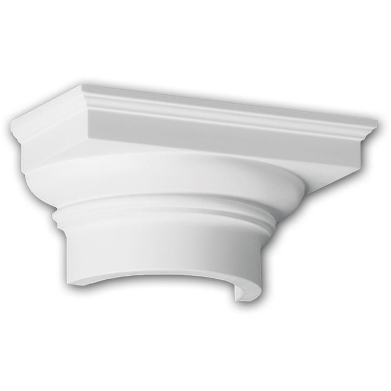 Half column capital Profhome 415102 Exterior trim Column Facade element Tuscan style white