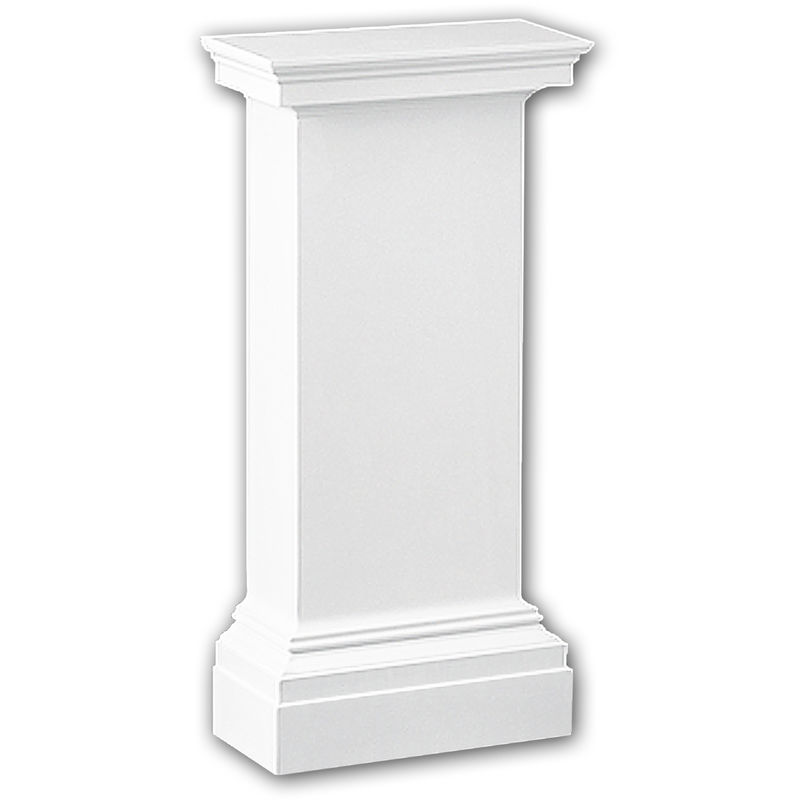 Half column pedestal 118001 Profhome Column Decorative Element Neo-Classicism style white - white