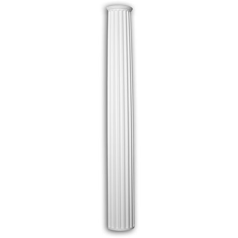 PROFHOME DECOR Half column shaft Profhome 446201 Exterior trim Column Facade element Ionic style white