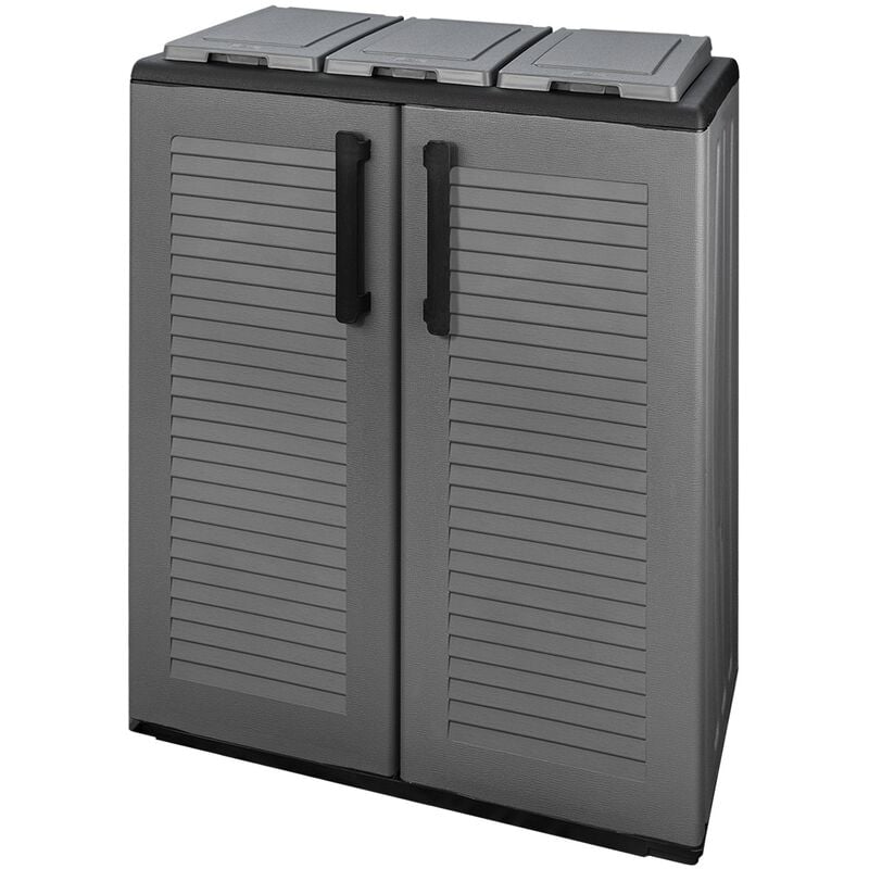 Armoire mi-hauteur en polypropylène de la ligne eco, pratique pour une utilisation maximale de l'espace, l 680 x l 370 x h 840 mm. - Gris foncé
