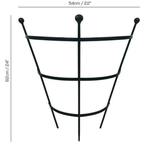 Half Peony Cage Support Frame - Black - Pack of 1