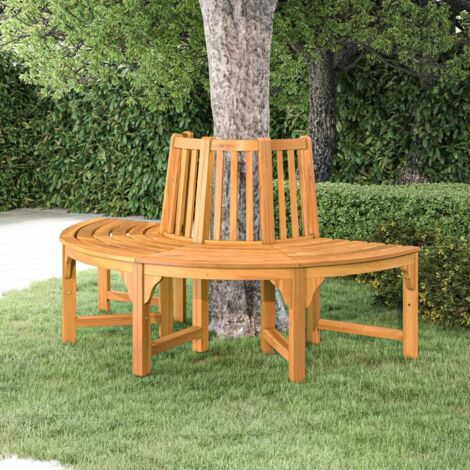 Half Round Tree Bench Ø160 cm Solid Wood Eucalyptus vidaXL
