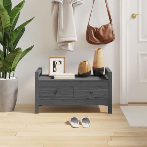 Hall Bench Grey 80x40x43 cm Solid Wood Pine vidaXL