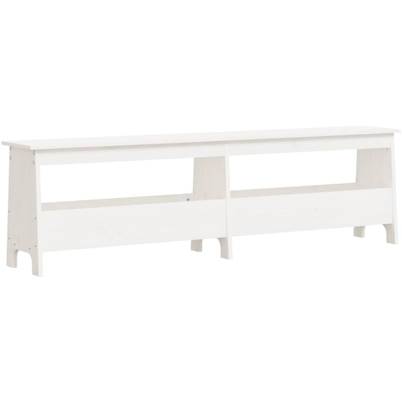 Hall Bench White 160x28x45 cm Solid Wood Pine Vidaxl
