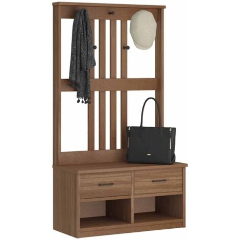 Hall Tree SANDENS 87x40x159.5cm Solid Wood Pine VSVS3605247