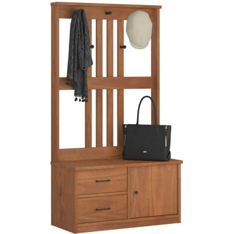 Hall Tree SANDENS 87x40x159.5cm Solid Wood Pine VSVS7525170