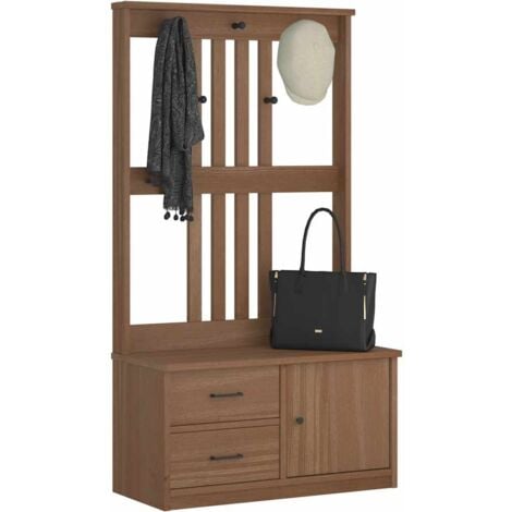 Hall Tree SANDENS 87x40x159.5cm Solid Wood Pine VSVS9702029