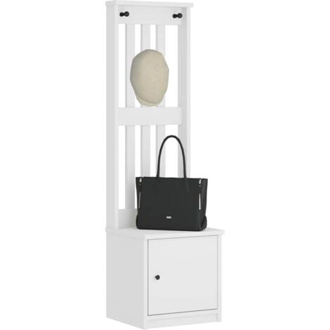 Hall Tree SANDENS White 45x40x159.5 cm Solid Wood Pine VSVS7356519