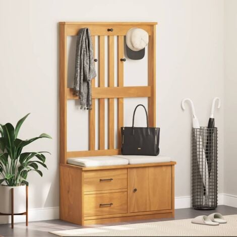 Hall Tree SANDNES 87x40x159.5cm Solid Wood Pine vidaXL