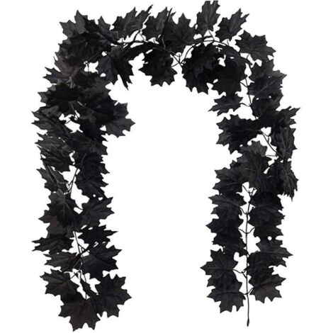 halloween Automne Feuille D'rable Guirlande Artificielle Noir (68.90 Pouces) Automne Guirlande Suspendue Feuilles D'automne Vigne Pour Thanksgivin