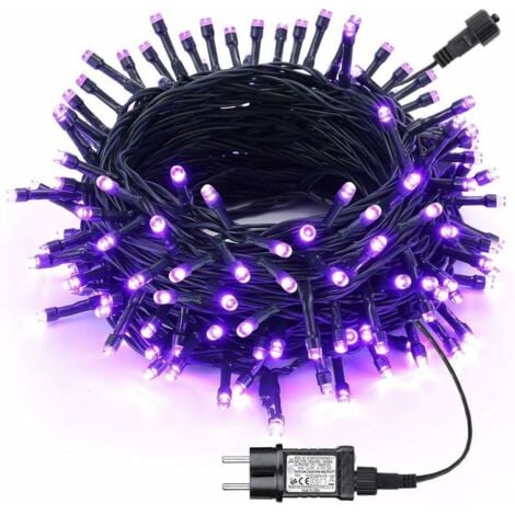 YOYO Halloween Decoration Guirlande Lumineuse, 20M 200LED Etanche Guirlande Lumineuse Intérieur et extérieure, 8 Modes avec Minuterie Lumières pour Halloween, Noël, Mariage Fête, Jardin(Violet)