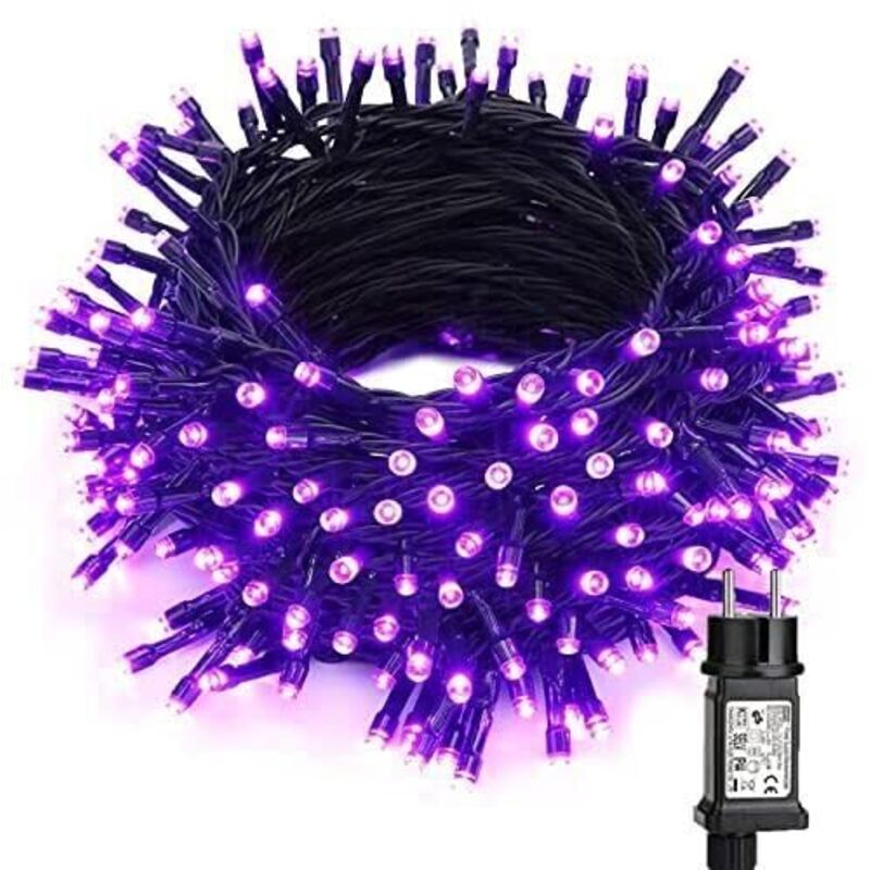 Halloween Decoration Guirlandes Lumineuses Violet, 20M 200 LED Noël Guirlande Lumineuse Exterieur 8 Modes Imperméable Led Lumière pour Thanksgiving