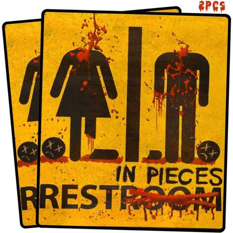Halloween-Dekoration, 2 Stück Halloween-Horror-Aufkleber, gruseliges Badezimmer
