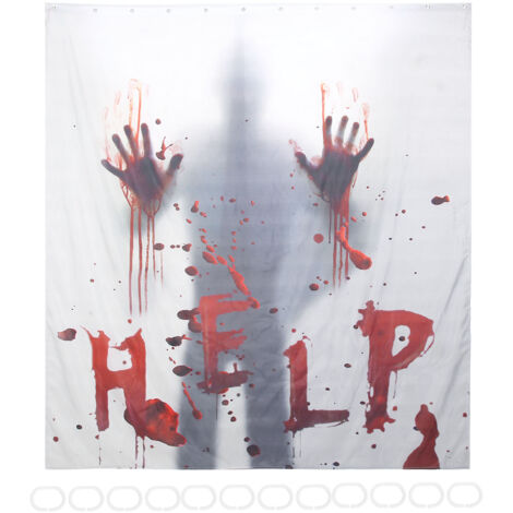 Halloween-Duschvorhang aus Polyesterfaser mit Haken, Badezimmeraccessoire