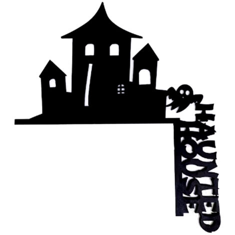 Halloween-Ecktürschild – Burg und Gräber, doppelseitige Türdekoration