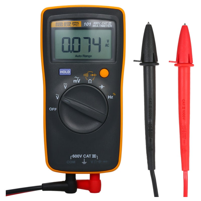 FLUKE F101 Mini multimètre de poche Multimètre numérique portable Voltmètre portatif 600 V 6 000 points Voltmètre Compteur universel Mesure de