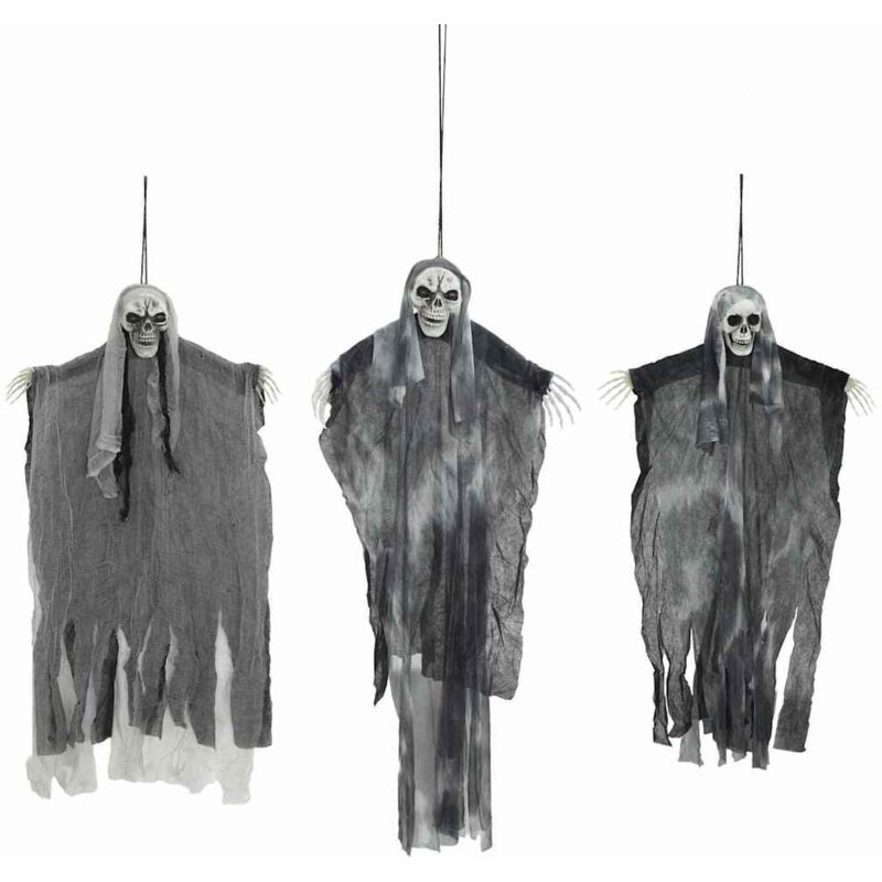 Halloween Hanging Ghost 3 Pcs Black 66 X 110 Cm Polyester Vidaxl