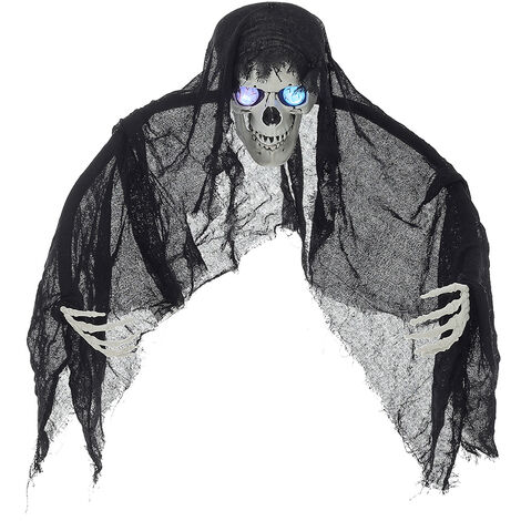 Halloween Hanging Skull Ghost with Light Up Eyes