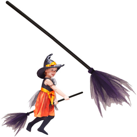 Halloween-Hexenbesen aus Kunststoff für Kostüm- und Partydekoration