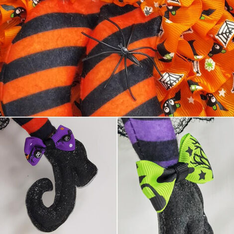 Halloween-Hexenkranz mit Beinen, Türdekoration für Partys und Feiern