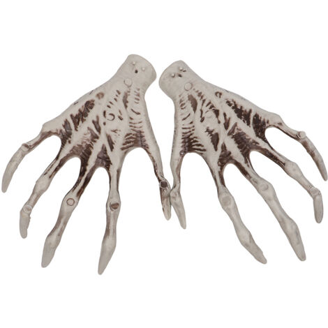 Halloween-Hexenskelett – 1 Paar realistische gruselige Kunststoffhände für Halloween-Dekoration
