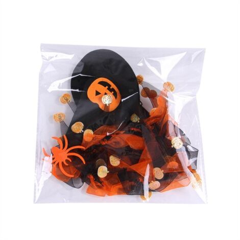 Halloween-Hut- und Halsbandset für Hunde und Katzen, himmlisches Deko-Kostüm mit Knochenmuster und verstellbarem Gummiband (rot-orangefarbener Filz/Gaze, 25-40 cm/20-40 cm, 1x Hut + 1x Halsband)