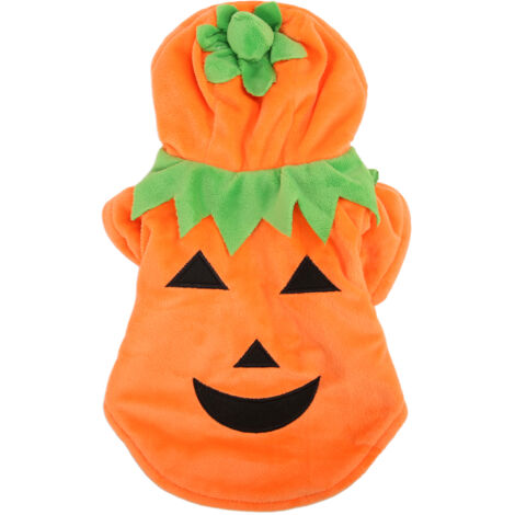 Halloween-Kostüm für Hunde, Größe M/L, warme orange Kleidung für Herbst/Winter