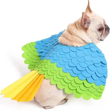 Halloween-Kostüm für Hunde und Katzen in Form eines Vogels mit Filzflügeln