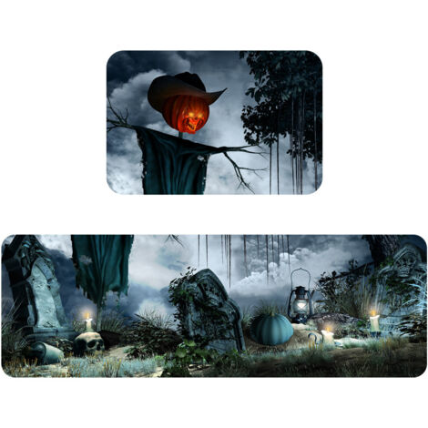 Halloween-Küchenmatten, 2er-Set bequeme Küchenmatten und Teppiche