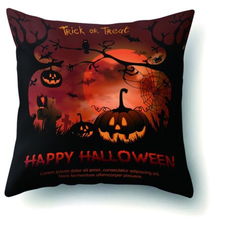 Halloween-Kürbis-Kissenbezug, Sofakissenbezug (45x45 cm)