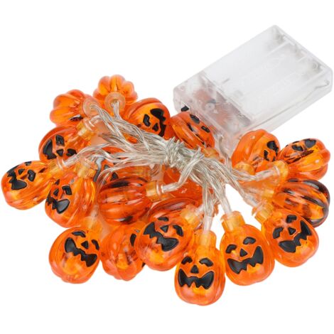 Halloween-Kürbis-LED-Lichterkette mit Batterien für die Innen- und Außendekoration