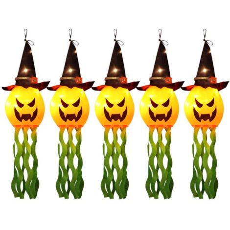 Halloween-LED-Geisterlaterne für Zuhause und Partys – Leuchtender Zaubererhut