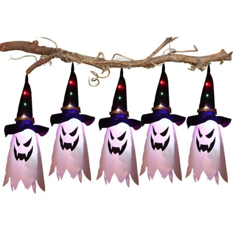 Halloween-LED-Geisterlaterne für Zuhause und Partys – Leuchtender Zaubererhut