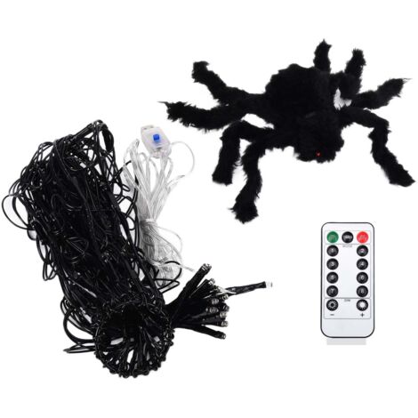 Halloween-LED-Lichterkette mit Spinnenmotiven, 70 wasserdichte orangefarbene Lichter für Partys und Außendekoration