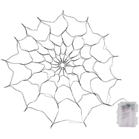 Halloween-LED-Spinnennetz, 1,2 m, 8 Lichteffekte, gruselige orange Dekoration