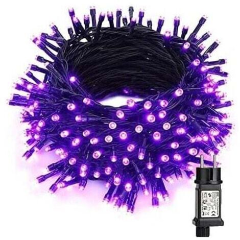 Halloween-Lichterkette, Lila, 20 m, 200 LEDs, für den Außenbereich, 8 Modi, wasserdicht, für Thanksgiving, Grusel, Schlafzimmer, Weihnachtsbaum, Hochzeit, Party und Garten