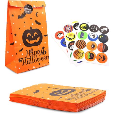Halloween-Papiertüte, Süßigkeitentüte, Geschenktüten-Set, 36-teilige Kraftpapiertüte, Papiertüte für Kindergeburtstage, Hochzeitsfeier, Geschenkverpackung