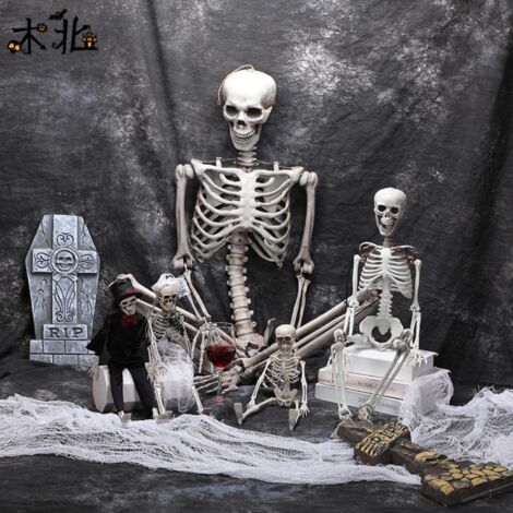 Halloween-Skelett-Dekoration  ManoMarque  Größe 60 cm/90 cm  Realistisches, bewegliches Kunststoffskelett