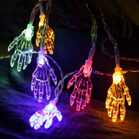 Halloween-Skelett-Handgirlanden, Halloween-Dekoration, Lichterkette, Lichterkette, Stimmungslicht, Heimdeko, Fensterdekoration, Vorhanglicht