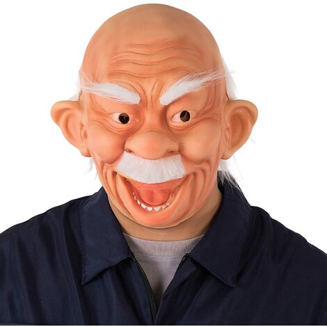 Halloween vieil homme masque réaliste couvre-chef humain avec rides pleine tête drôle aîné homme accessoires de déguisement pour mascarade