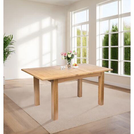 Hallowood Furniture Camberley Oak Butterfly Extendable Dining Table, 4-6 Seater Wooden Butterfly Table in Light Oak Finish for a  Stylish Extending Dining at Home or Restaurants
