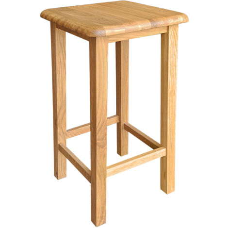 Hallowood Furniture Waverly Oak Bar Stool in Light Oak Finish, Solid Wooden Stool with Footrest, Ideal for Kitchen Island, Breakfast Bar, Dressing Table, Living room or Hallway