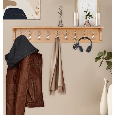 Wooden wall mounted coat hooks